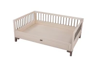 New Age Pet Raised Dog Bed with Memory Foam Cushion - Antique White Large(m-6)