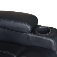HOMCOM Faux Leather Heated Massage Recliner Chair with Remote - Black(m-7)