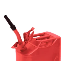 HomCom 5 Gallon 20 Liter Steel Jerry Can w/ Nozzle - Red(m-5)
