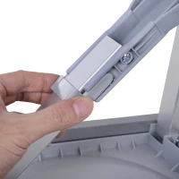 Outsunny Outdoor Picnic Table Chair 4-Seat Set Folding Patio Furniture w/Umbrella Hole - Grey(m-12)