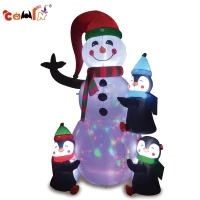 COMIN 6 Foot Tall Inflatable Snowman & Penguins Inflatable Christmas Yard Decoration(m-1)