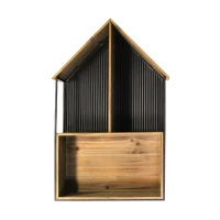 Stratton Metal and Wood House Wall Shelf(m-1)