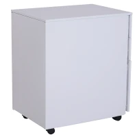 Vinsetto 24" Metal 3 Drawer Locking Under Desk Filing Cabinet On Wheels - White(m-5)