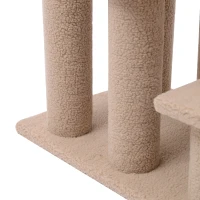 PawHut 24" 3 Step Cat Scratching Post Bed Pet Step Stool(m-11)