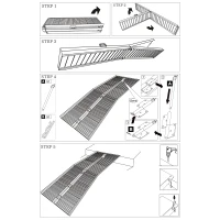 HomCom 8' Portable Traveling Convenient Mobility Ramp Carpeted Aluminum Side Walls Folding(m-5)
