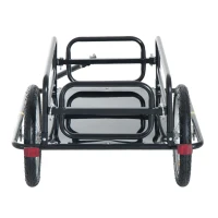 Aosom Bicycle Wagon Garden Wanderer Folding Bicycle Storage Cart Cargo and Luggage Trailer with Hitch - Black(m-5)