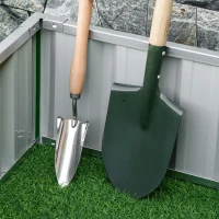 Outsunny 3' x 3' x 1' Raised Garden Bed, Galvanized Metal Planter Box for Vegetables Flowers Herbs, Green(m-8)