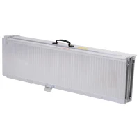 HomCom Small Portable Tri-Fold Lightweight Aluminum Stair Doorway Entry Disability Ramp - Silver(m-10)