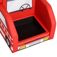 Qaba Kid's Sofa Chair Fire Truck Shape Storage Box 17" Multi Spandex Storage Sofa Chair - Fire Engine(m-12)
