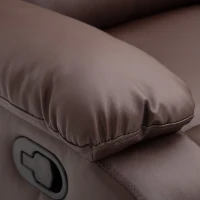 HomCom PU Leather Traditional Manual Recliner Chair - Brown(m-11)