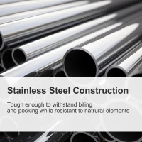 Open Box PawHut 25" Dome Top Stainless Steel Travel Bird Cage Carrier with Handle Perch(m-6)