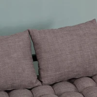 HOMCOM Click Clack Couch Convertible Futon Sleeper Sofa Bed - Modern - Linen Fabric  61" L  Dark Grey(m-8)