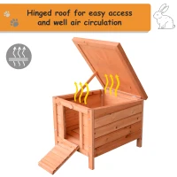 PawHut Wooden Rabbit Hutch, 20'' Compact Pet Habitat Cage for Bunnies and Small Animals, Ideal for Outdoor Use(m-4)