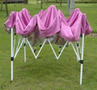 Outsunny 10' x 10' Slant Leg Easy Pop-Up Canopy Party Tent - Pink(m-8)