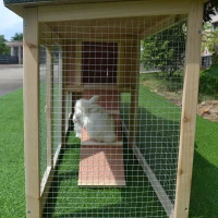 PawHut 83" Wooden Two Story Outdoor Deluxe XL Rabbit Bunny House Hutch Pet Cage(m-11)