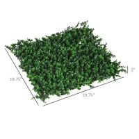 Outsunny 12pc Artificial Boxwood Leaf Privacy Fence, 20" Lush Green, Easy Install Wall Hedge for Patio, Balcony, Garden Decor(m-2)