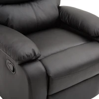 HomCom PU Leather Traditional Manual Recliner Chair - Black(m-10)