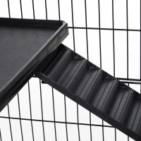 PawHut 43"H Ferret House Habitat Small Animal Hutch - Black and White(m-11)