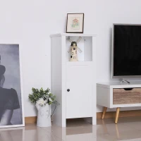 HomCom 36" Wooden Compact Modern Bathroom Storage Cabinet with Shelf- White(m-2)