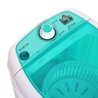 HomCom 2-In-1 Electric 5.5 Pound Capacity Mini Portable Washing Machine And Air Spin Dryer - Green(m-6)