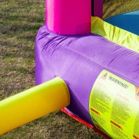 Outsunny Kids Bouncy House with Blower, 4 in 1 Large Bounce Castle with Jumping, Water Pool, Slide for Outdoor and Indoor(m-9)