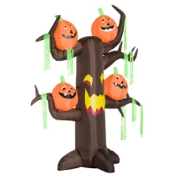 HomCom 8' Tall Outdoor Lighted Inflatable Inflatable Halloween Decoration - Haunted Tree with Jack-O-Lanterns(m-1)