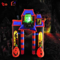 COMIN Halloween Yard Decorations 10 Foot Tall Frankenstein & Pumpkin Inflatable Arch(m-9)