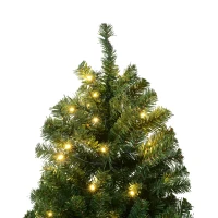HOMCOM 6' PVC Pre Lit Artificial Christmas Tree with Metal Stand  250 Warm White LED  798 Tips  Green(m-9)