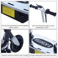 Aosom Black High-Powered 120W Motorized Kids Folding Electric Scooter(m-3)