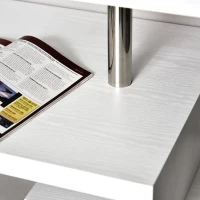 HomCom Rotating Home Office Corner Desk and Storage Shelf Combo - Wood Grain White(m-14)