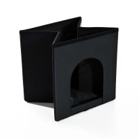 HomCom 15” Foldable Storage Ottoman - Black w/ Tiger Print(m-9)