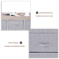 HOMCOM 26"  4 Drawer Vertical Storage Cube Dresser with Fabric Bins(m-4)