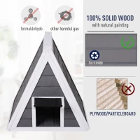 PawHut 21" Solid Wood Cat Condo - Natural Water Proof Outdoor Pet Shelter Small House - Grey(m-4)