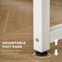 HOMCOM Two Person Computer Desk, 47 x 47" Extra Large Writing Study Desk, Double Workstation for Home Office, White(m-6)