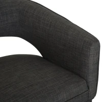 HOMCOM Ergonomic Open Back Birch Legs Upholstered Barrel Chair w/ Armrest(m-10)