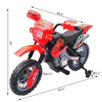Kids 6V Electric Ride On Motorcycle with 4 Wheels, Battery-Powered Bike Car Toy for Children, Safe & Durable, Red(m-2)