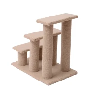 PawHut 24" 3 Step Cat Scratching Post Bed Pet Step Stool(m-3)