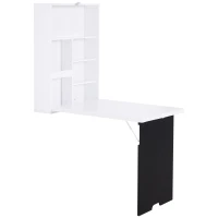 HOMCOM Wall Mounted Space Saving Writing Table Foldable Computer Desk with a Blackboard for Notes Book(m-1)