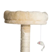Pawhut 60” Multi-Scratcher Scratching Post Cat Tree – Beige(m-8)