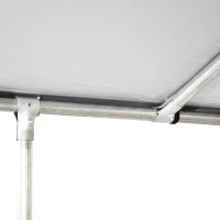 PawHut Large Outdoor Dog Kennel Galvanized Steel Chain Link Fence with Oxford Cloth Roof and Lock - Silver(m-10)