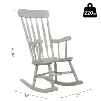 HomCom Rubberwood Indoor / Outdoor Porch Slat Rocking Chair - Antique White(m-3)