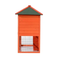 Pawhut Wooden Rabbit House / Wood Bunny Hutch w/ Lower Outdoor Run(m-6)