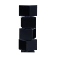 HomCom 4-Tier Rotating Cube Media Tower - Black(m-1)