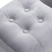 HomCom 3 Piece Microfiber Tufted Storage Bench and Nesting Ottoman Set - Grey(m-6)