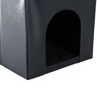 HomCom 15” Foldable Storage Ottoman - Black w/ Tiger Print(m-10)