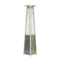 Outsunny 90" Stainless Steel Pyramid Patio Heater with Wheels(m-1)