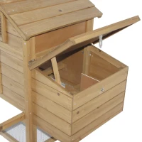 PawHut 59" Wooden Outdoor Hen House Small Animal Livestock Cage Enclosure with Run(m-13)