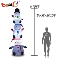 COMIN 10 Foot Tall Inflatable Stacked Snowman Inflatable Christmas Yard Decoration(m-3)