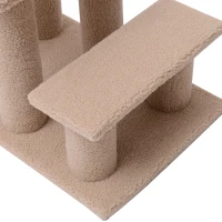 PawHut 24" 3 Step Cat Scratching Post Bed Pet Step Stool(m-10)