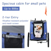 Aosom Outdoor Folding Pet Dog Bicycle Trailer and Stroller Jogger Cart - Blue and Grey(m-5)